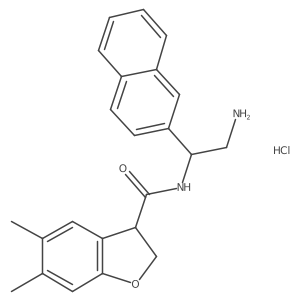 N-[2-amino-1-(naphthalen-2-yl)ethyl]-5,6-dimethyl-2,3-dihydro-1-benzofuran-3-carboxamide hydrochloride Structure