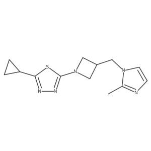 2-cyclopropyl-5-{3-[(2-methyl-1H-imidazol-1-yl)methyl]azetidin-1-yl}-1,3,4-thiadiazole Structure