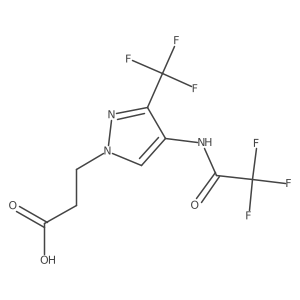 3-[4-(2,2,2-trifluoroacetamido)-3-(trifluoromethyl)-1H-pyrazol-1-yl]propanoic acid结构式