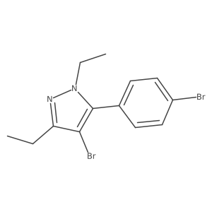 4-bromo-5-(4-bromophenyl)-1,3-diethyl-1H-pyrazole结构式