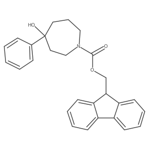 (9H-fluoren-9-yl)methyl 4-hydroxy-4-phenylazepane-1-carboxylate结构式
