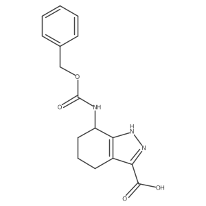 7-{[(benzyloxy)carbonyl]amino}-4,5,6,7-tetrahydro-2H-indazole-3-carboxylic acid结构式