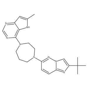 1-{2-tert-butylimidazo[1,2-b]pyridazin-6-yl}-4-{6-methyl-5H-pyrrolo[3,2-d]pyrimidin-4-yl}-1,4-diazepane结构式