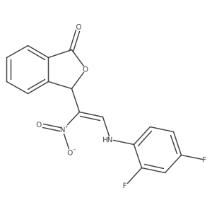 3-[2-(2,4-difluoroanilino)-1-nitrovinyl]-2-benzofuran-1(3H)-one结构式