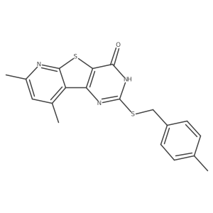 7,9-Dimethyl-2-[(4-methylbenzyl)sulfanyl]pyrido[3',2':4,5]thieno[3,2-d]pyrimidin-4-ol结构式