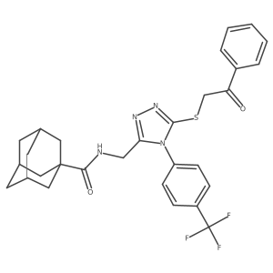 (1S,3s)-N-((5-((2-oxo-2-phenylethyl)thio)-4-(4-(trifluoromethyl)phenyl)-4H-1,2,4-triazol-3-yl)methyl)adamantane-1-carboxamide Structure