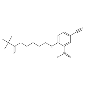 2,2-Dimethyl-propionic acid 4-(4-cyano-2-nitro-phenylamino)-butyl ester结构式