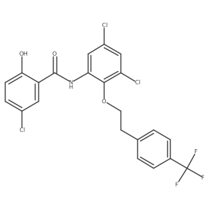 Benzamide,5-chloro-n-[3,5-dichloro-2-[2-[4-(trifluoromethyl)phenyl]ethoxy]phenyl]-2-hydroxy-结构式