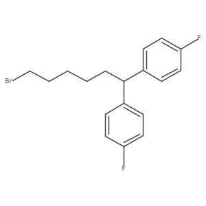 6,6-Bis-(4-fluoro-phenyl)-hexyl bromide结构式