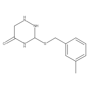 3-[(3-Methylphenyl)methylsulfanyl]-1,2,4-triazinan-5-one结构式