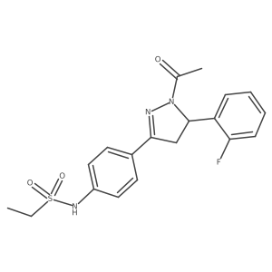 N-(4-(1-acetyl-5-(2-fluorophenyl)-4,5-dihydro-1H-pyrazol-3-yl)phenyl)ethanesulfonamide结构式