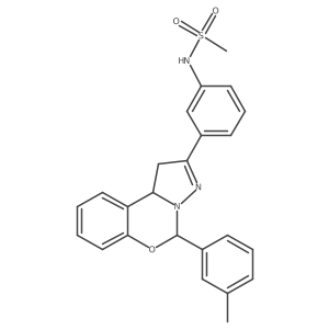 N-(3-(5-(m-tolyl)-5,10b-dihydro-1H-benzo[e]pyrazolo[1,5-c][1,3]oxazin-2-yl)phenyl)methanesulfonamide结构式