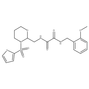 N1-(2-methoxybenzyl)-N2-((3-(thiophen-2-ylsulfonyl)-1,3-oxazinan-2-yl)methyl)oxalamide结构式