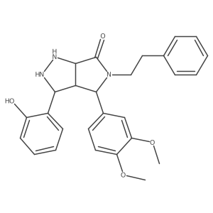 4-(3,4-Dimethoxyphenyl)-3-(2-hydroxyphenyl)-5-(2-phenylethyl)-1,2,3,3a,4,6a-hexahydropyrrolo[3,4-c]pyrazol-6-one结构式