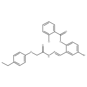 4-Bromo-2-(2-((4-ethylphenoxy)acetyl)carbohydrazonoyl)phenyl 2-chlorobenzoate结构式