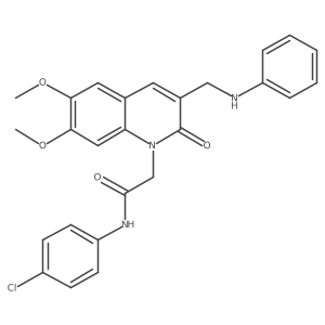 N-(4-chlorophenyl)-2-{6,7-dimethoxy-2-oxo-3-[(phenylamino)methyl]-1,2-dihydroquinolin-1-yl}acetamide Structure