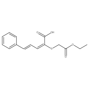 (2Z,4E)-2-[(ethoxycarbonyl)methylthio]-5-phenylpenta-2,4-dienoic acid Structure