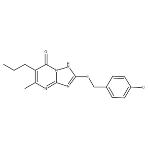 2-[(4-Chlorobenzyl)sulfanyl]-5-methyl-6-propyl[1,2,4]triazolo[1,5-a]pyrimidin-7-ol结构式