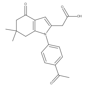 2-[1-(4-Acetylphenyl)-6,6-dimethyl-4-oxo-5,6,7-trihydroindol-2-yl]acetic acid Structure