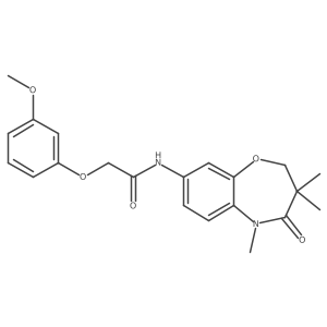2-(3-methoxyphenoxy)-N-(3,3,5-trimethyl-4-oxo-2,3,4,5-tetrahydrobenzo[b][1,4]oxazepin-8-yl)acetamide结构式