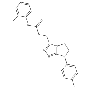 2-((7-(4-fluorophenyl)-6,7-dihydro-5H-imidazo[2,1-c][1,2,4]triazol-3-yl)thio)-N-(o-tolyl)acetamide结构式
