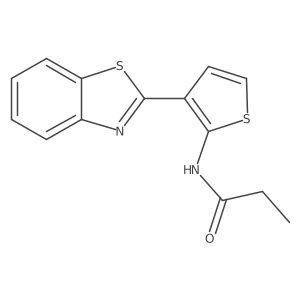 N-(3-(benzo[d]thiazol-2-yl)thiophen-2-yl)propionamide结构式