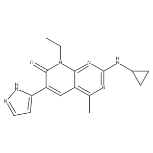 2-(Cyclopropylamino)-8-ethyl-4-methyl-6-(1h-pyrazol-5-yl)pyrido[2,3-d]pyrimidin-7(8h)-one Structure