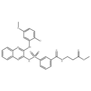 Methyl 3-(3-(n-(3-(2-chloro-5-methoxy-phenylamino)quinoxalin-2-yl)sulfamoyl)benzamido)propanoate Structure