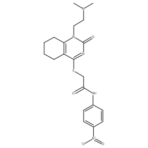 2-((1-(2-(dimethylamino)ethyl)-2-oxo-1,2,5,6,7,8-hexahydroquinazolin-4-yl)thio)-N-(4-nitrophenyl)acetamide结构式