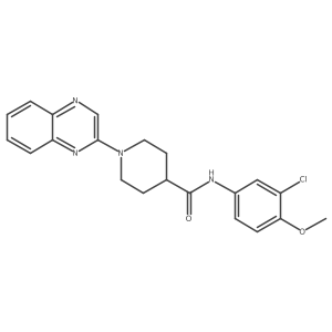 N-(3-chloro-4-methoxyphenyl)-1-(quinoxalin-2-yl)piperidine-4-carboxamide结构式