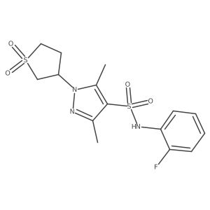 3-(4-{[(2-Fluorophenyl)amino]sulfonyl}-3,5-dimethylpyrazolyl)-1-hydroxythiolan-1-one Structure