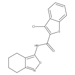 3-chloro-N-(4,5,6,7-tetrahydrobenzo[c]isoxazol-3-yl)benzo[b]thiophene-2-carboxamide结构式