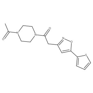 1-(4-Acetylpiperazin-1-yl)-2-(5-(thiophen-2-yl)isoxazol-3-yl)ethanone结构式