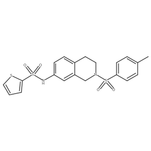 N-(2-tosyl-1,2,3,4-tetrahydroisoquinolin-7-yl)thiophene-2-sulfonamide结构式