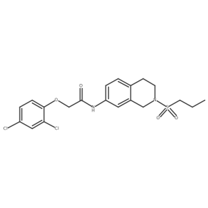 2-(2,4-dichlorophenoxy)-N-(2-(propylsulfonyl)-1,2,3,4-tetrahydroisoquinolin-7-yl)acetamide结构式