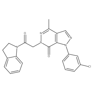1-(3-chlorophenyl)-6-(2-(indolin-1-yl)-2-oxoethyl)-4-methyl-1H-pyrazolo[3,4-d]pyridazin-7(6H)-one Structure