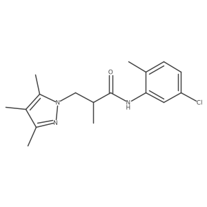 N-(5-chloro-2-methylphenyl)-2-methyl-3-(3,4,5-trimethyl-1H-pyrazol-1-yl)propanamide结构式