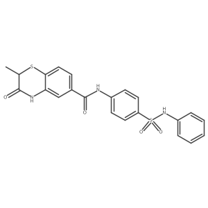 2-Methyl-3-oxo-N-(4-(N-phenylsulfamoyl)phenyl)-3,4-dihydro-2H-benzo[b][1,4]thiazine-6-carboxamide结构式