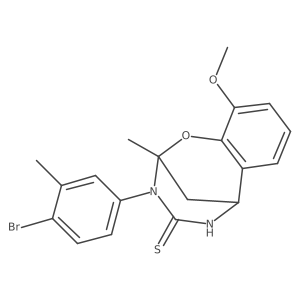 3-(4-bromo-3-methylphenyl)-10-methoxy-2-methyl-5,6-dihydro-2H-2,6-methanobenzo[g][1,3,5]oxadiazocine-4(3H)-thione Structure