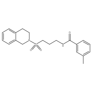 N-(3-((3,4-dihydroisoquinolin-2(1H)-yl)sulfonyl)propyl)-3-methylbenzamide结构式