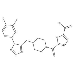 (4-((1-(3,4-difluorophenyl)-1H-tetrazol-5-yl)methyl)piperazin-1-yl)(5-nitrofuran-2-yl)methanone Structure