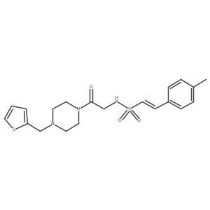 (E)-2-(4-methylphenyl)-N-[2-oxo-2-[4-(thiophen-2-ylmethyl)piperazin-1-yl]ethyl]ethenesulfonamide Structure