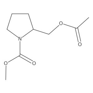 Methyl (2S)-2-[(acetyloxy)methyl]-1-pyrrolidinecarboxylate Structure