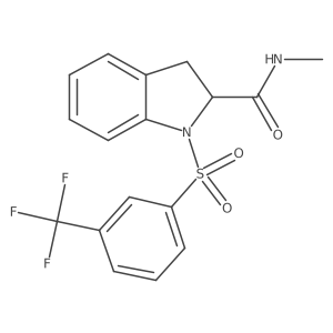 N-methyl-1-((3-(trifluoromethyl)phenyl)sulfonyl)indoline-2-carboxamide结构式