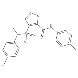 Cc1ccc(NC(=O)c2sccc2S(=O)(=O)N(C)c2ccc(Cl)cc2)cc1结构式