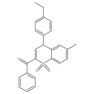 [4-(4-ethylphenyl)-6-fluoro-1,1-dioxido-4H-1,4-benzothiazin-2-yl](phenyl)methanone结构式
