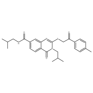 2-{[2-(4-methylphenyl)-2-oxoethyl]sulfanyl}-N,3-bis(2-methylpropyl)-4-oxo-3,4-dihydroquinazoline-7-carboxamide Structure