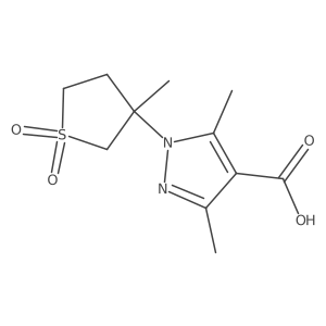 3,5-dimethyl-1-(3-methyl-1,1-dioxidotetrahydrothiophen-3-yl)-1H-pyrazole-4-carboxylic acid结构式
