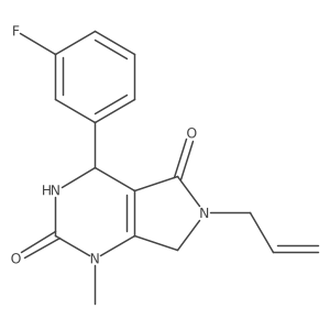 4-(3-fluorophenyl)-1-methyl-6-(prop-2-en-1-yl)-3,4,6,7-tetrahydro-1H-pyrrolo[3,4-d]pyrimidine-2,5-dione结构式