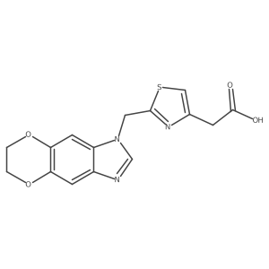 2-[(6,7-Dihydro-1H-[1,4]dioxino[2,3-f]benzimidazol-1-yl)methyl]-4-thiazoleacetic acid结构式